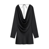 BSK&TRAF Women's Winter 2025 New Silk-Senlace-Inflied Dress 9377332