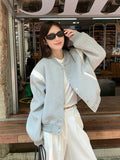 Early Autumn Gray Baseball Suit Jacket Women 2026 Spring And Autumn New Burst Small Loose Jacket Early Autumn Short Top