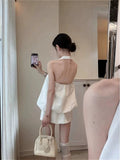 2026 New Temperament White Sleeveless Hanging Neck Dress Women Summer Han Wear A Complete Package Of The Hip Dress