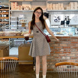 College Wind Collar Sleeveless Waist Thin Dress Women Summer Short Temperament Vest A Skirt