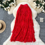 Rassel Dress Women 2025 Spring And Summer New Tight Waist-Up Thin A-Shaped Skirt In The Long High-Waist Cake Skirt