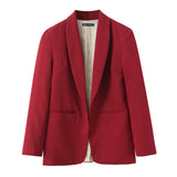 BSK&TRAF Women's Clothing 2025 Autumn New Commuter Style Fashion Green Fruit Collar Suit Jacket