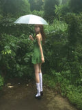 French Retro Holiday Texture Green Sling Short Skirt Women's Spring And Summer New Seaside Bra Skinny Dress