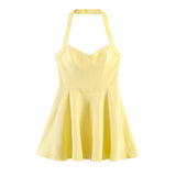 Spring New Hanging Neck Wide Swing Mini Dress 3152380