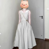 French Retro Navy Collar Striped Dress Women's Summer 2026 New Thin Temperament Vest Dress Design Sense