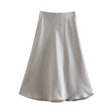 Spring 2025 New Tight Waist Simple Set Solid Color Lirt Solid Color Half Body Skirt