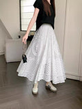 High-Waist Heavy Industry Lace Hollow Fairy Big Swing A-Dress Girl With Sweet A-Word Long Dress 2025 Summer New