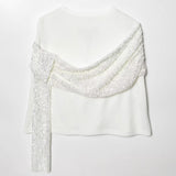 Spring New Short-Sleeved Back Beads Spliced Short Dress 4772378