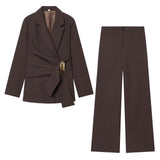 BSK&TRAF Women's Summer 2026 New Buckle-Dressed Suitge 9363590 Straight Trousers 9350590