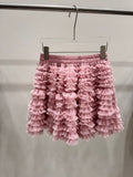 Large-Size Women's Clothing Sweet Mesh Cake Skirt Women's Year Fat Slim Thin Tight Waist Half-Dressed Fat Sister