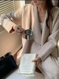 Autumn And Winter Lazy High-End Knitting Suit Women 2025 New Big Lap-Fleet Sweater Coat + Two-Legged Trousers