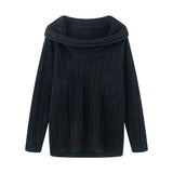 BSK&TRAF Women's Women's Women's New Autumn 2025 Senior Lazy-Word Individual Knitted Sleeve Sweater