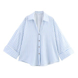 Summer New Mix-Width Wide-Sleeved Shirt 2340712300