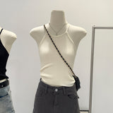 Order Early Spring French Dopamine Wearing Hottie Hanging Neck Sling Vest Women Summer Wearing Bare Back Thai-Style Niche