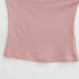 Spice Girls Pink Shoulder Bra Vest Inside And Outside Wearing Sexy Elasticity Pure Lust Umbilling Slings