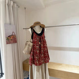 2026 Summer New Sen With Sweet Loose Lazy Wind Chopped In The Long Sleeve Vest Sleeveless Print Top