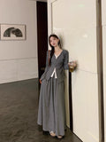 Early And Early Autumn Atmosphere Wearing A Set Of High-End Knitted Dress Women's Set 2026 New Long Dress