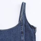 BSK&TRAF Women's Summer 2025 New Street Wind Shoulder-Scared Denim Dress 5252282