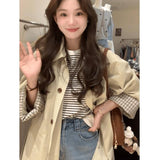 2025 Spring And Autumn New Windcoat Women's Small Early Autumn Leisure Korean Hepburn Style High-Level Mid-Long