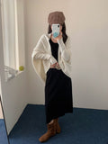 Early Autumn Korean Wears 2026 New Loose Lazy Wind Relaxation Bat Sleeve Knitted Sweater Shawl Jacket