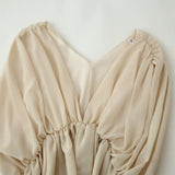 New Slim Thin Bat Sleeves Folded Top