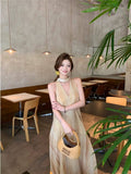 2026 New Lazy French Green Sleeveless Sleeveless Dresses Women's Summer Seaside Vacation Fairy Dress