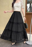 Heavy Industry Design Hook Flower Hollow High Waist Half-Dress Girl Spring And Summer New Sweet Lace Long Skirt