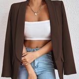 Explosion Women's Casual Fashion Loose Solid Color Temperament Commuting Collar Jacket Suit Spring And Autumn Coat