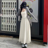Set Women 2025 Early Autumn New Cardigan Sling Vest Top Sweet Thin Half Skirt Three-Piece Set