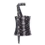 Spring 2025 New Women's Animal Print Pattern Net Tector-Smeared Tsets Half Dress