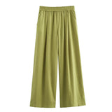 Spring 2025 New Casual Thin Loose Shirt Tight Straight Trousers Set 2157045