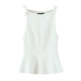 BSK&TRAF Women's Clothing 2025 Summer New Pure Lust, Short Skirt Hem Bow Top 2606777