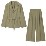 Striped Strap-Cushioned Belt Suit Jacket 2010721507 Striped Clips Double-Folded Trousers 4661439507