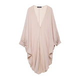 BSK&TRAF Women's Clothing 2025 New Fashion V-Necked Jabs Long Top 4043245