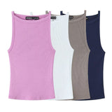 BSK&TRAF Women's Spring 2026 New Fashion Spice Girls Wash Ruffleless Sleeveless T-Shirt 3253300