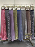 Striped Half-Dress Women 2026 New Tight Waist Hanging Long Skirt Wave Hem Swing 100 Folds Skirt