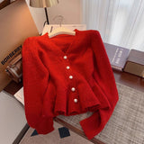 French High-End Temperament V-Neck Sweater Female Spring 2025 Niche Design Fashion Fishtail Skirt Knitting Shirt