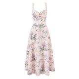 New French Retro Style Small Fresh Cotton Lace Splicing Medium And Long Dress