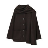 Autumn New Scarf Design Jacket British Wind Navy Coat 1302220