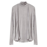 Casual Two Sets Of Long-Sleeved Coat + High-Neck Sleeveless Vest Thin Slim Tops South Korea Dongdae Tide
