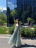 2026 New Lazy French Green Sleeveless Sleeveless Dresses Women's Summer Seaside Vacation Fairy Dress