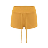 Spice Girl Drawstring High Waist Knitted Casual Pants Women's Summer New Sexy Slimming Packed Hot Pants