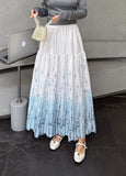 New French Romantic Heavy Industry Embroidery Print Collection Lanky High-Waist Fairy Skirt A-Word Half-Body Skirt