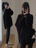 Milk ºôºô Hao White Bottoming Sweater Women Autumn And Winter High Sense With Long Sleeve Top Knitted Lazy Wind Loose