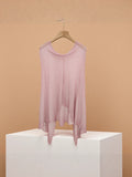 Irregular Bat Sleeve Cloak Sunscreen Knitted Girl Summer Chic One-Word Shoulder Loose-Fitting Thin Top