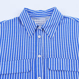 BSK&TRAF Women's Summer 2025 New Vintage Flax-Blend Striped Shirt 2224666