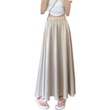 300 Pounds Of Large-Size Acetic Acid-Sonic Vertinate Thuffing Dress Women's Summer Dress Korean Version Of The Tight Waist Cover Across The Thin Umbrella Skirt A Word Half Skirt