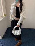 Early Autumn Korean Wears 2026 New Loose Lazy Wind Relaxation Bat Sleeve Knitted Sweater Shawl Jacket