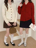Blossoms With Round Collar Knitted Sweater Spring And Autumn Women's Casual Knitted Knitted Jersey Long Sleeve Tide