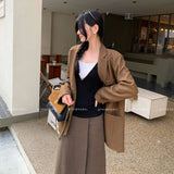 Lyselle Tiansi Black Fake Two-Piece Bottomed Woman Can Wear A Niche Long-Sleeved T-Shirt Top